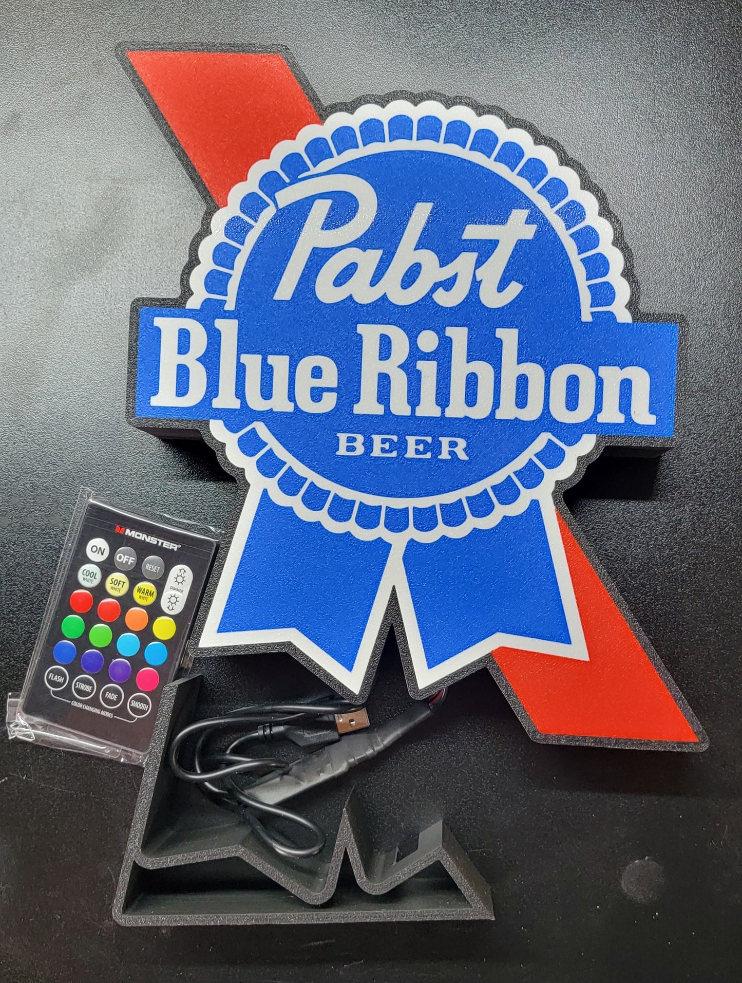3D Printed Pabst BR LED Light Box
